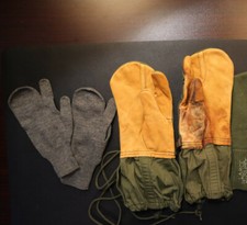 USGI Cold Weather Mitten Gloves w/ Light Liner only OD MEDIUM USED GOOD COND 