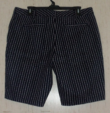 NEW WOMENS LANDS' END MID RISE BLACK W/ PINK POLKA DOTS SHORTS SIZE 18W