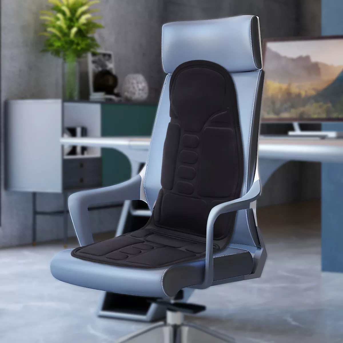 8 Mode Full Body Massager Cushion Back Seat Chair Car Pad Heated Mat Home Office