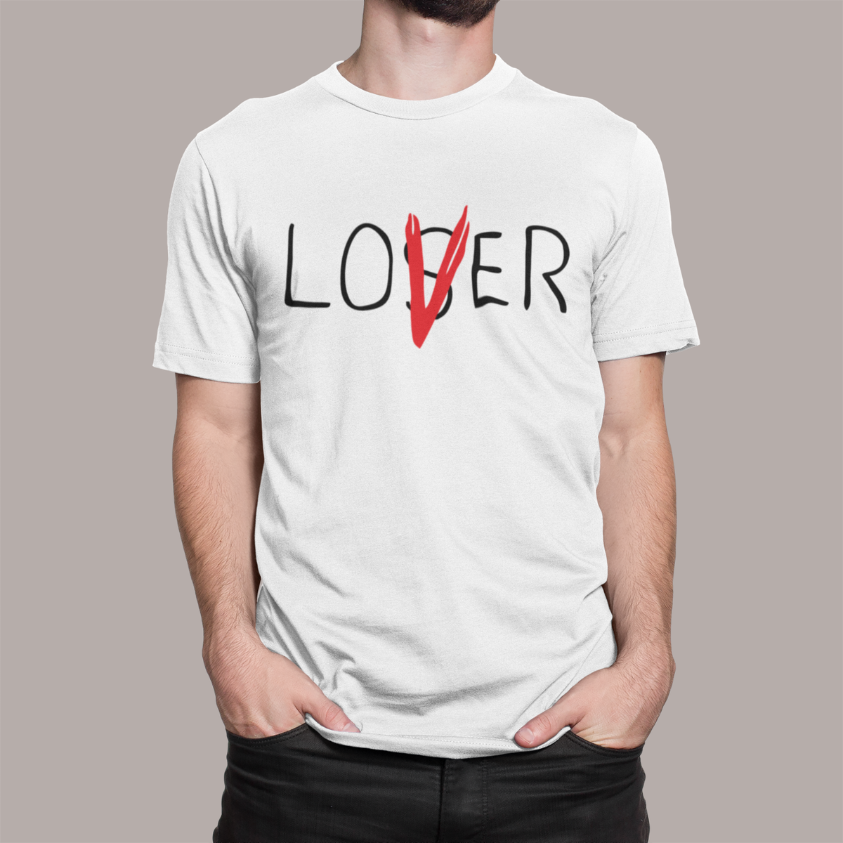 LOSER LOVER IT INSPIRED T SHIRT PENNYWISE KING CLOWN HORROR