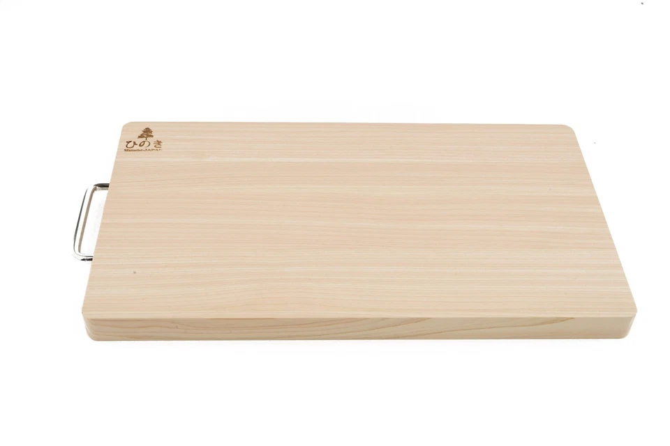 Tabla de cortar reversible de madera BOUMBI Hinoki con mango de metal (17,3x9,8x1,05) Foto 3 de 4