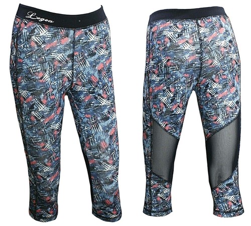 Fuson donna fitness pantalone da palestra leggings acetato elastico blu XS  a XL | eBay