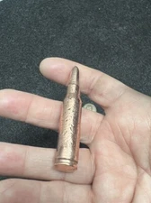 Hand Poured .999 COPPER .308 Bullet Art Bullion Round Hand Made 2+ Oz