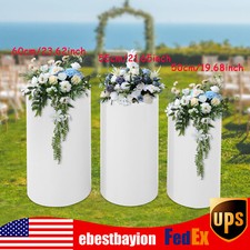 3 Piece Round Cylinder Pedestal Stands For Party Wedding Party Display Decor