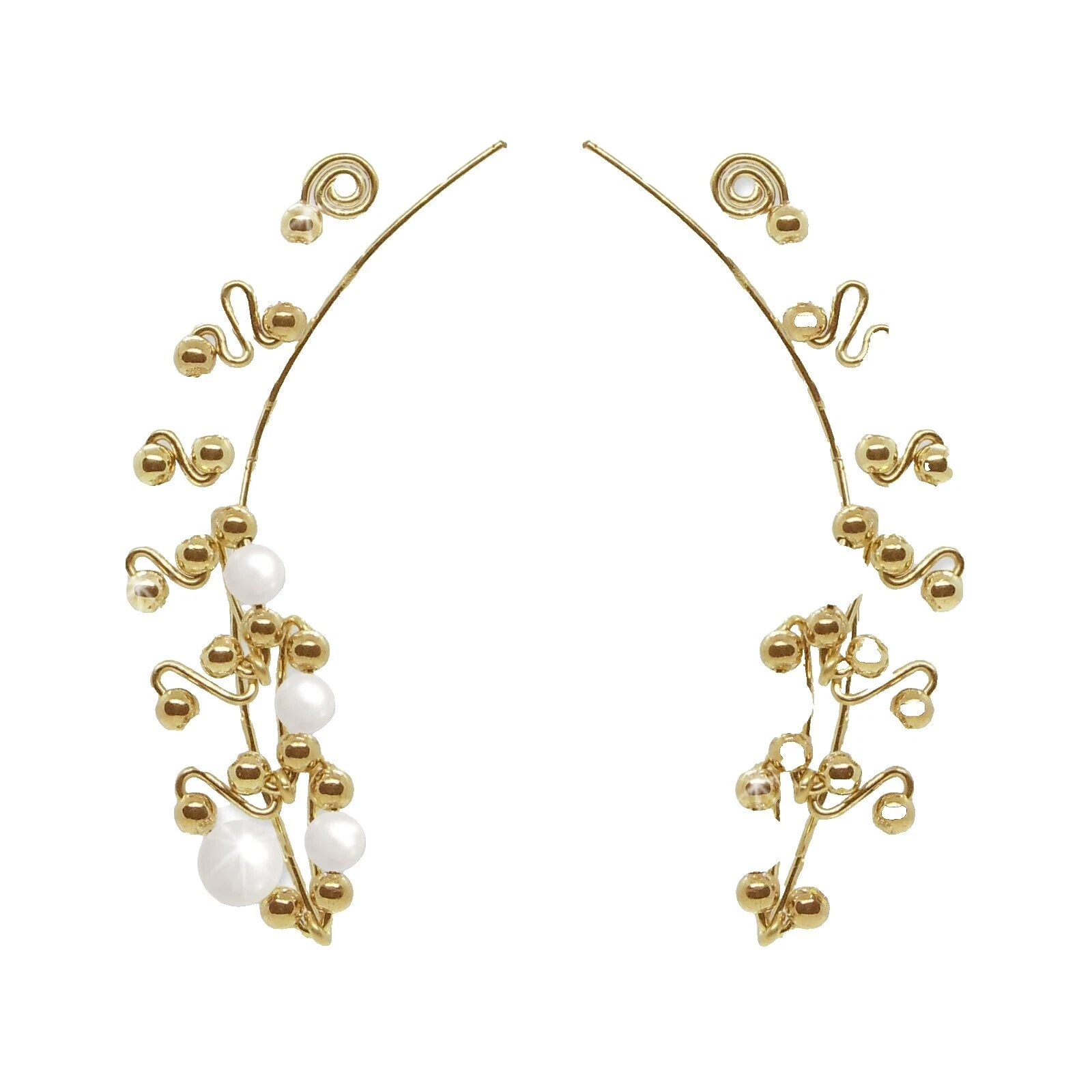 Folheado a Ouro Amarelo Branco Climber Brincos