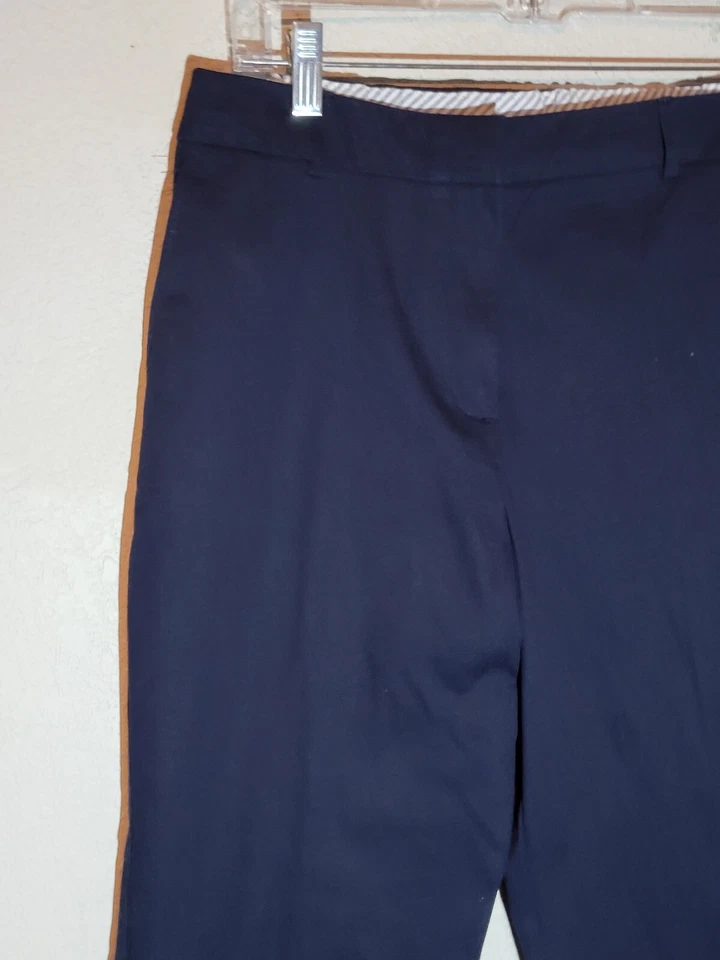 Pantalón de vestir pantology mujer talla 10p holgado recto frente plano tiro alto azul Foto 2 de 4