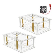 Orange Pi 4A Acrylic Case Orange Pi Transparent Protective Box with Cooling Fan