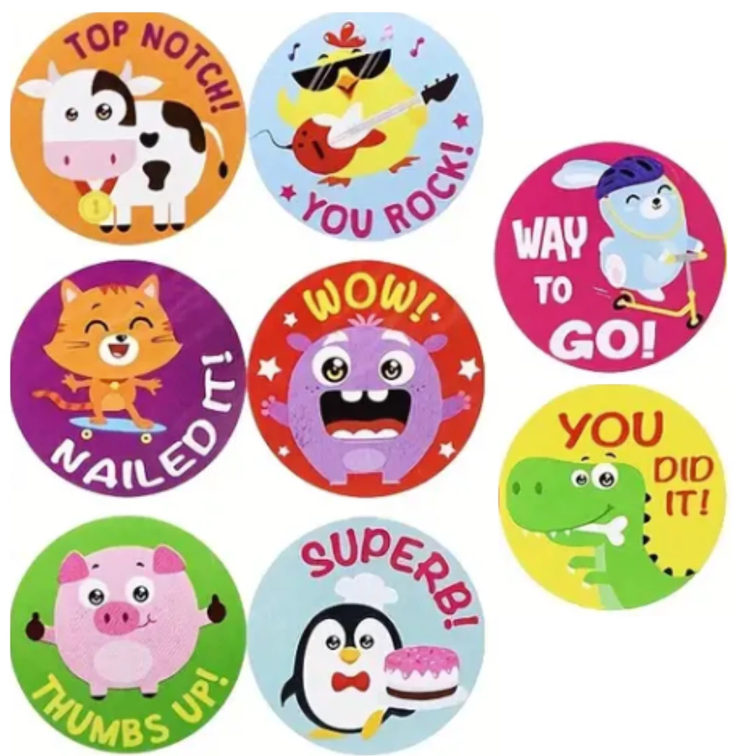 Positive Reward Merit Stickers 2.5cm 50/100pc Kids Teacher Classroom Award
