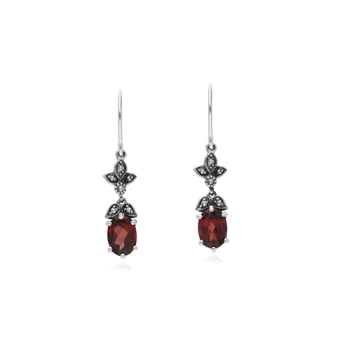 Boucles d'oreilles en argent sterling et grenat en forme de larme : pierre de naissance de janvier - France