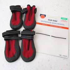 TOP PAW Outdoor Dog Boots Size Large NEW Red Shoes reflective rubber soles