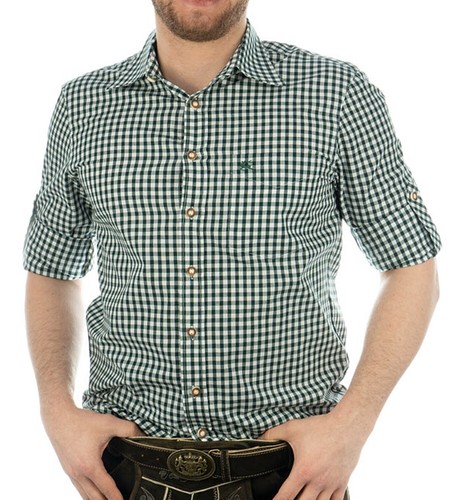 OS Trachten Langarmhemd 4 Farben kariert m. 1 Brusttasche und Krempelärmel 3XL-6 - Bild 22 von 24