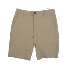 True Classic 9.5" Inseam Comfort Chino Shorts Khaki Tan Rayon Stretch Mens 33