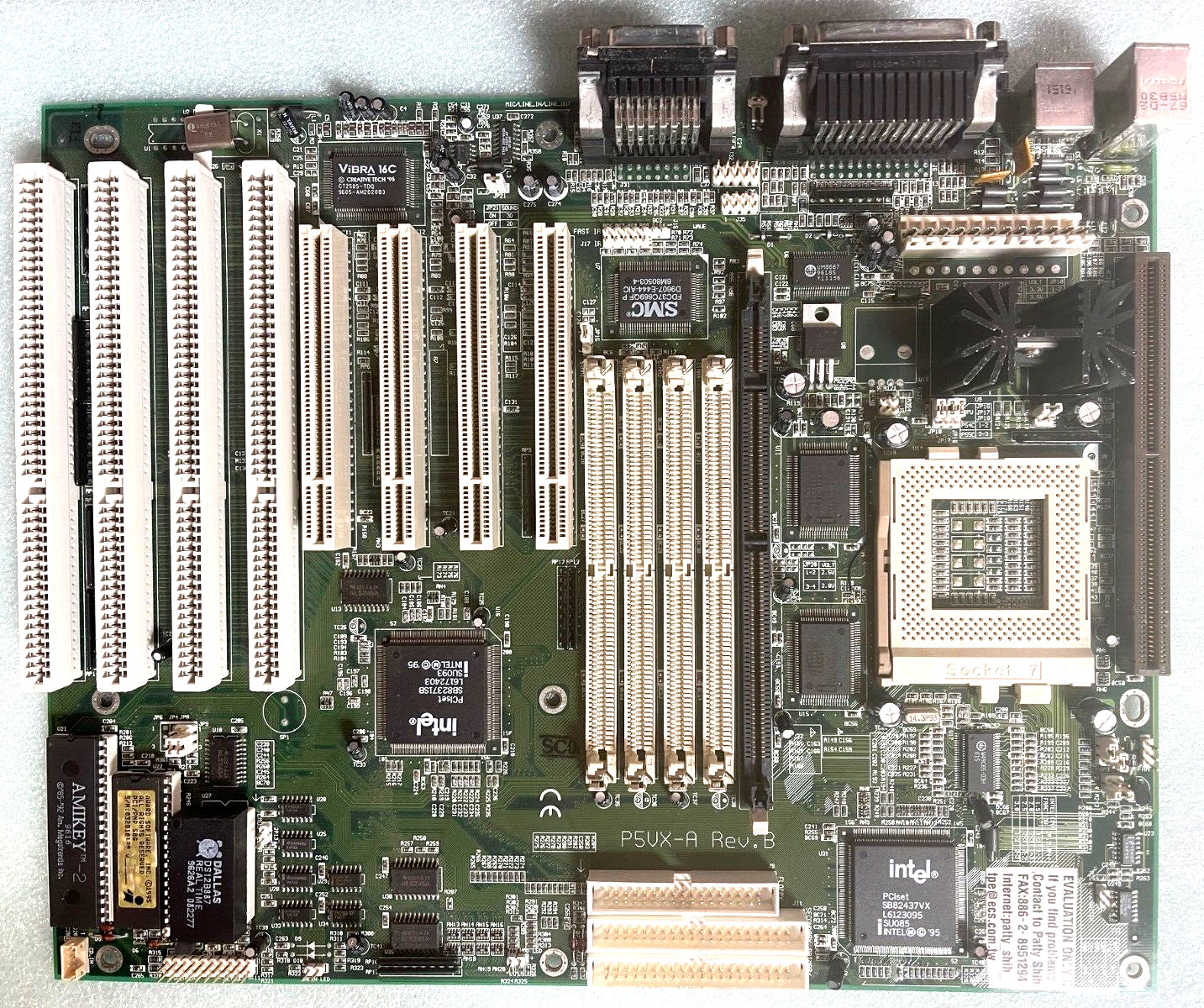 VINTAGE ECS P5VX-A REV B INTEL PCI CHIPSET SOCKET 7 ATX MB VIBRA16 SOUND MBMX23