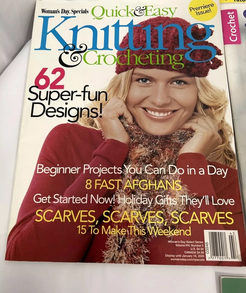 Lot of 6 Crochet Project Magazines Hats, Sweaters, Scarves, Accessories Plus - Image 2 of 4