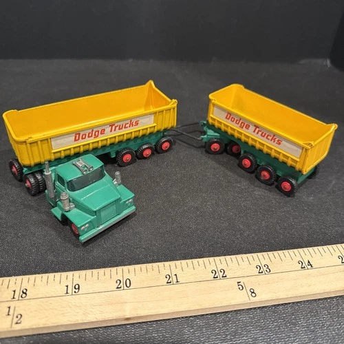 1960 Matchbox Lesney King Size K-16 Dodge Tractor & Fruehauf Tipper Trailer Set