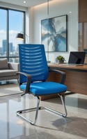 BüRostuhl Mit Mesh-RüCkenlehne Und Komfortabler SitzfläChe In Blau