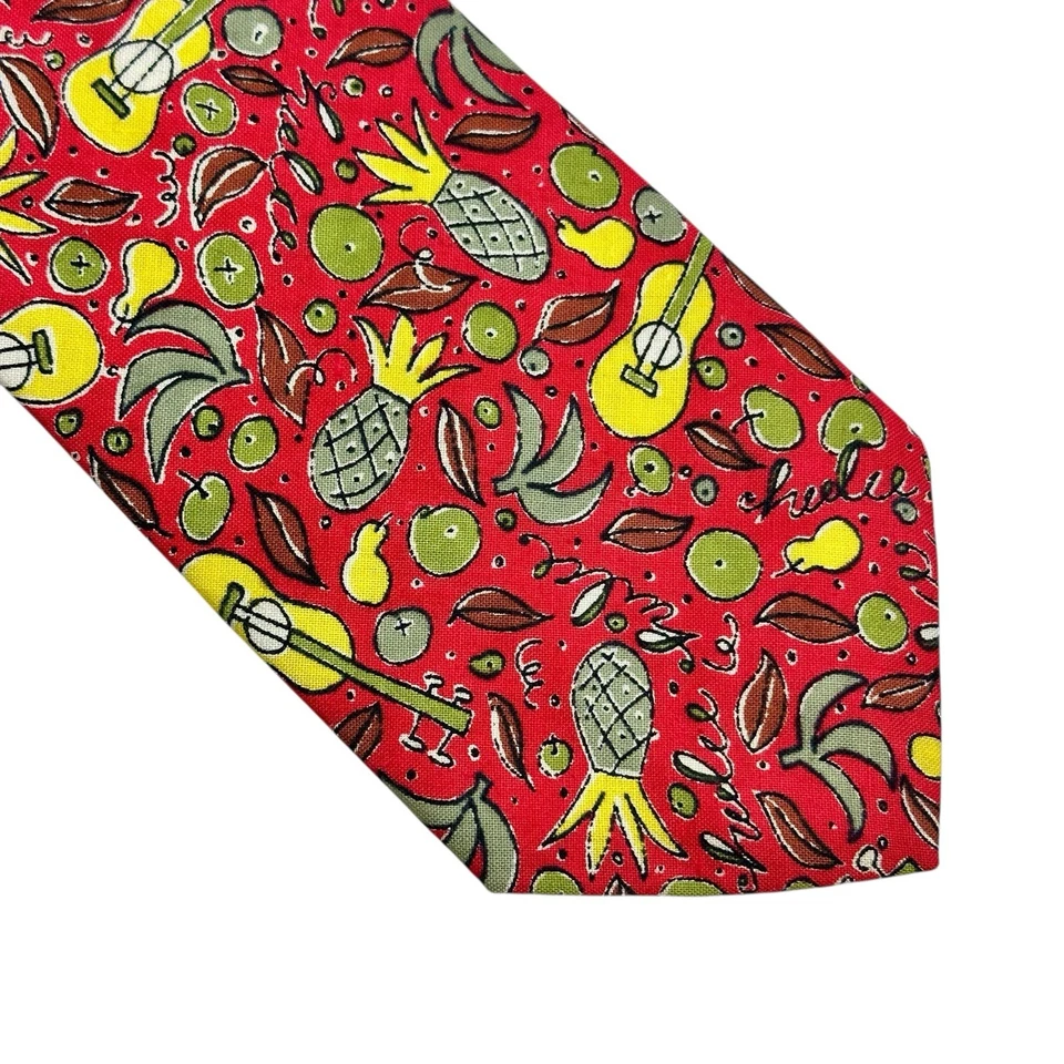 Guitarras corbata vintage Banana Republic safari y viaje piña algodón EE. UU. Foto 2 de 4