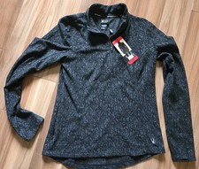 NWT Spyder Active 1/4 Zip Fleece Pullover Jacket Shirt Top M gray Black