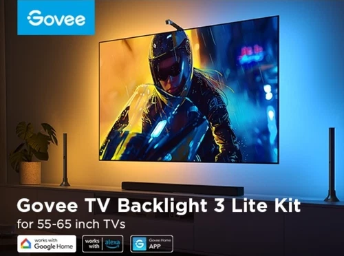 Govee TV Backlight 3 Lite Kit, RGBICW Wi-Fi TV LED Strip Lights for 55"- 65" TVs - Picture 9 of 11