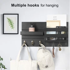 Mail Organizer for Wall Mount – Key Holder with Shelf Includes Letter Holder ...