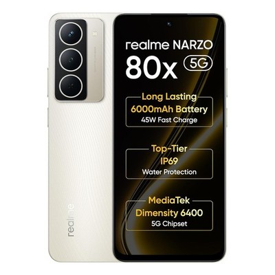 realme NARZO 80x 5G (Gold 8GB+128GB) | Dimensity 6400 5G Global Version.