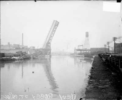 New Damen Avenue Bridge Retracting Over The Chicago River In Chic - Old Photo
