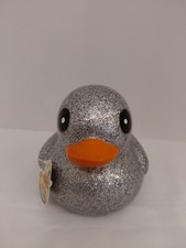 NWT Rubber Dazzle Duckie Large 6" Jeep Ducking/bath toy SILVER NO MORE DUCK ENVY