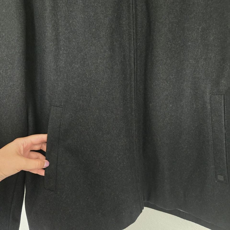 Calvin Klein Mens XL Wool Blend Winter Coat Charcoal Grey Classic - Image 3 of 4