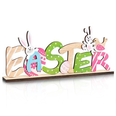 Rustic Easter Decorations for Home, Farmhouse Woooden Bunny Easter Sign Bunny...