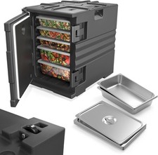 82 QT Insulated Food Pan Carrier, Hot Box Food Warmer with Wheels and Handles