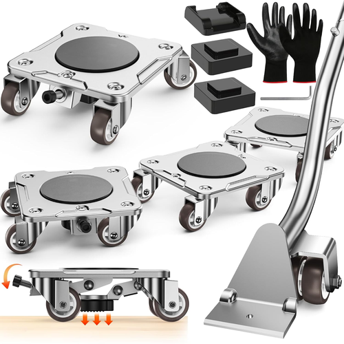 Kit Spostamento Mobili Con Funzione Di Parcheggio - Carrelli Con Stabilizzatori, - Foto 9 di 12