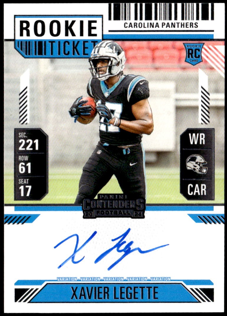 2024 Panini Contenders #107 Xavier Legette Rookie On Card Auto F5