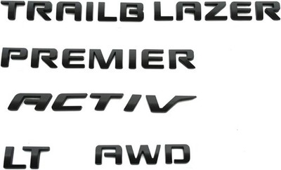5Pcs KIT Activ Awd lt Emblem Badge For 21-26 TrailBlazer 42764658 Matte Black