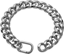 19MM Light Metal Thick Silver Cuban Link Chain for Dogs, 24'' Silver Dog Chain C