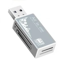 Color: Silver - Multifunctional USB 2.0 Micro-SD/TF/CT/MS/SDHC/MMC Memory Card R