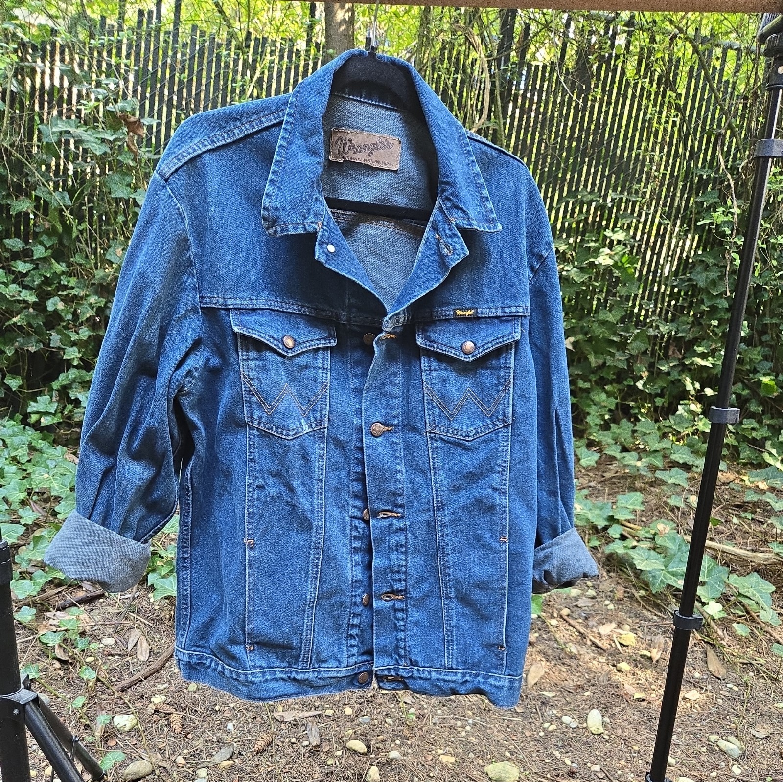 Vintage Wrangler Jacket Mens 38 Blue Denim Authentic Western