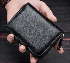 Credit Card Wallet with Zipper Case Holder Security Travel RFID