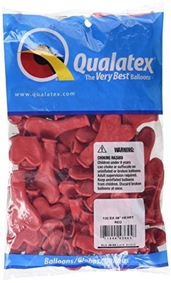 6'' Standard Red Heart Balloons, Pack Of 100