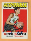 Greg Smith Milwaukee Bucks AUTO Signed 1971-72 Topps Western Kentucky Hilltopper