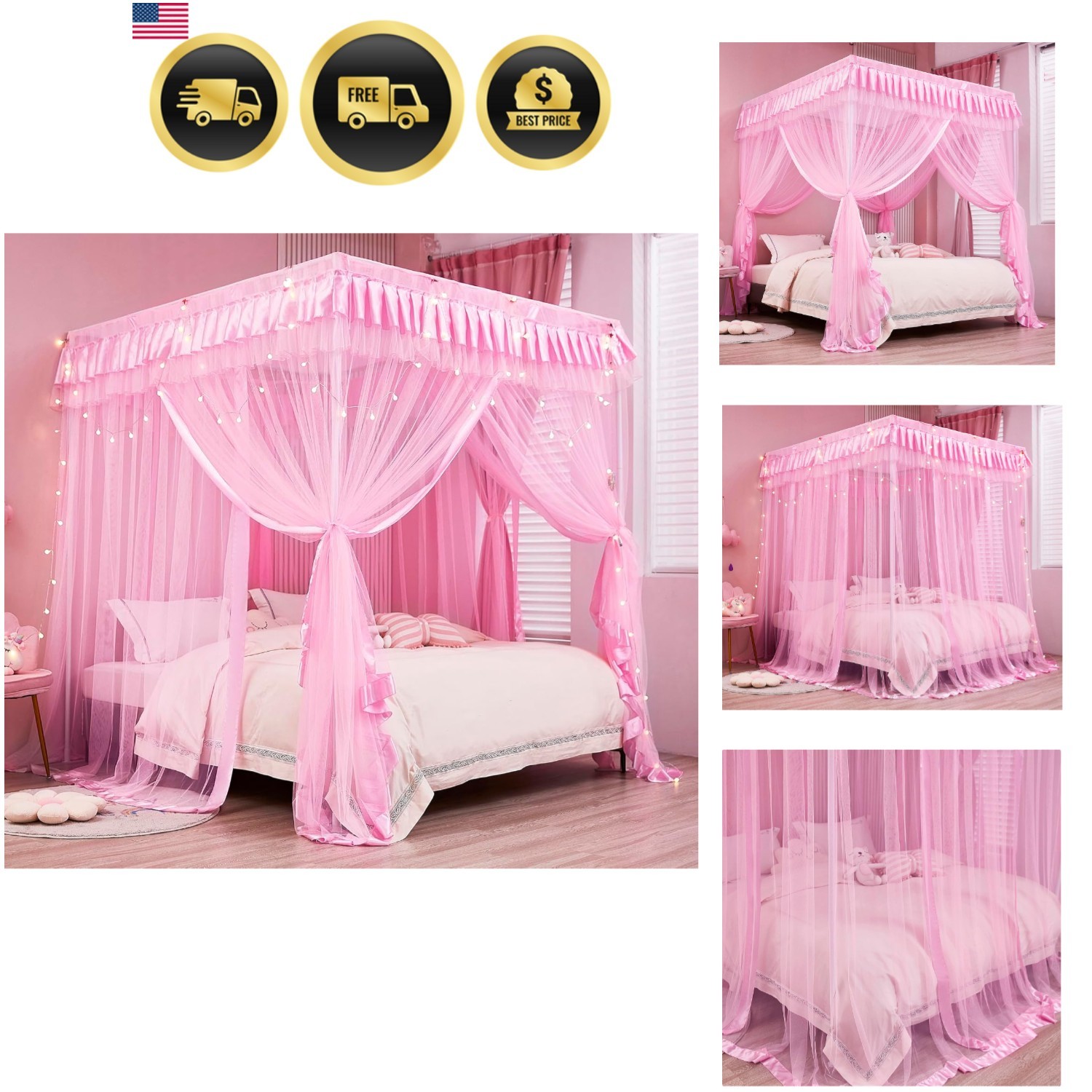 For Girls Princess Design Twin Size Bedroom Decor