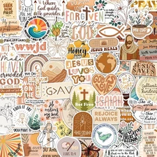 Puraesla 160pcs Boho Christian Stickers Inspirational Bible Verse Stickers,