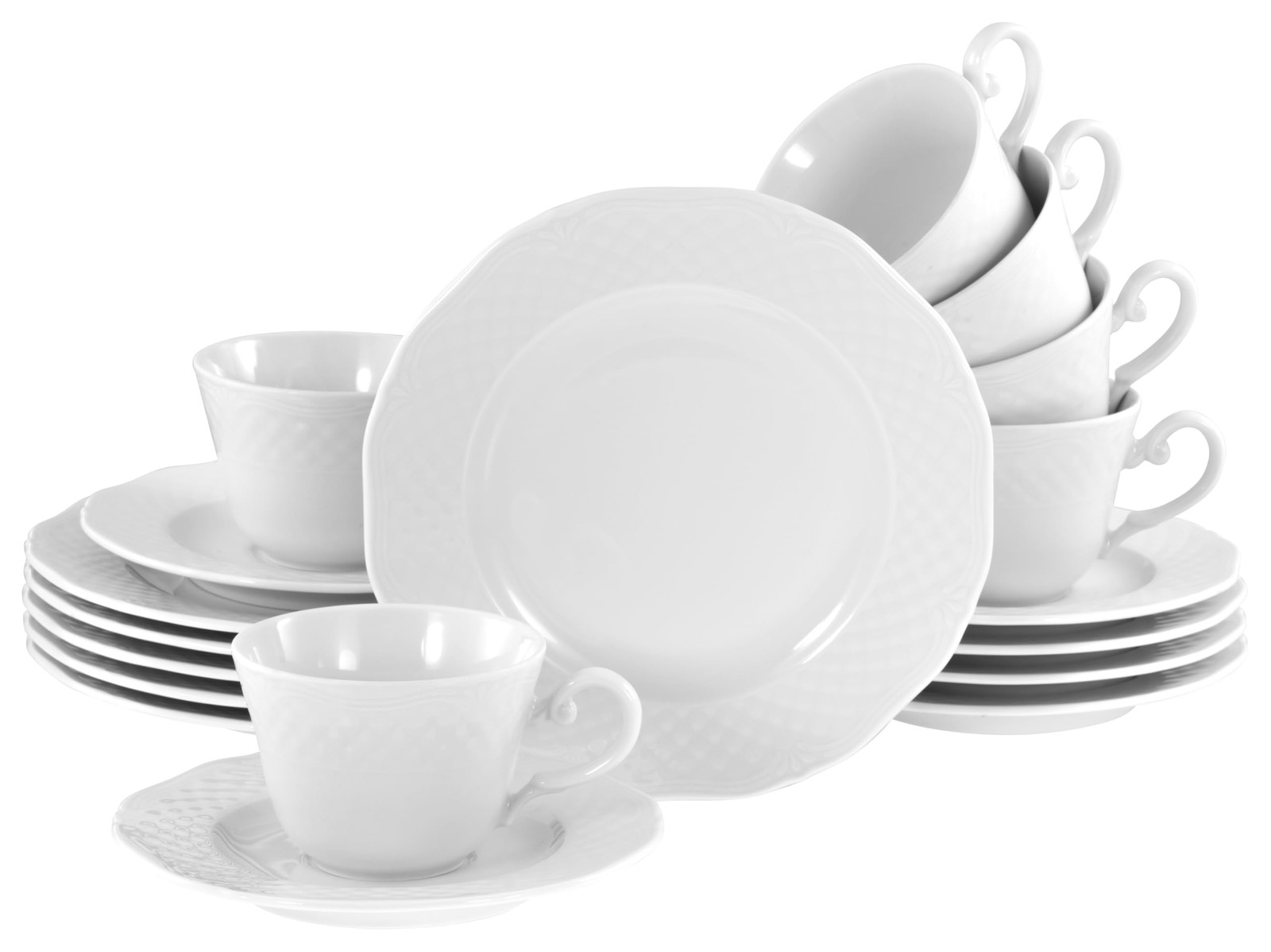 CreaTable 24589 Serie Arianne 18-tlg Geschirrset 6 Personen Kaffeeservice