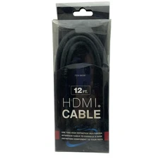 12 Ft HDMI Cable High Speed Gold Plated Connectors Harbor Freight Tools Black