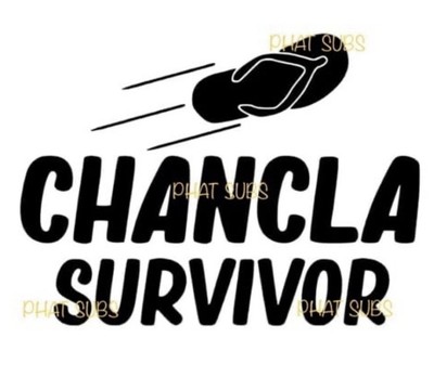 Sublimation Print Chancla Survivor Ready to Press Heat Transfer