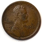 1921 Lincoln Wheat Cent Almost Uncirculated AU Coin, Corrosion #7637