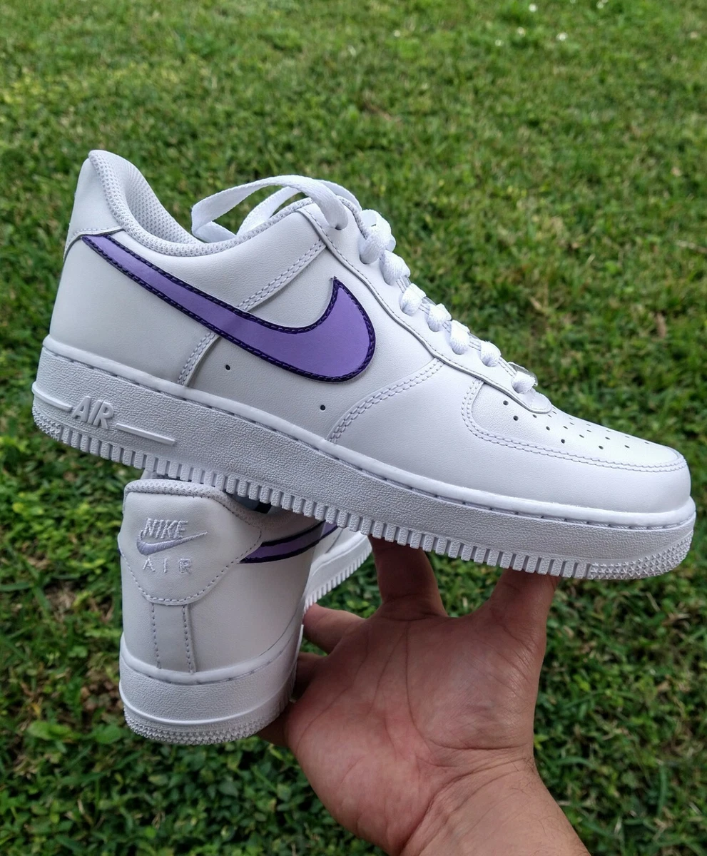 Nike Air Force 1 07 Womens White Lilac Purple Custom Multi Size Girls Gs AF1