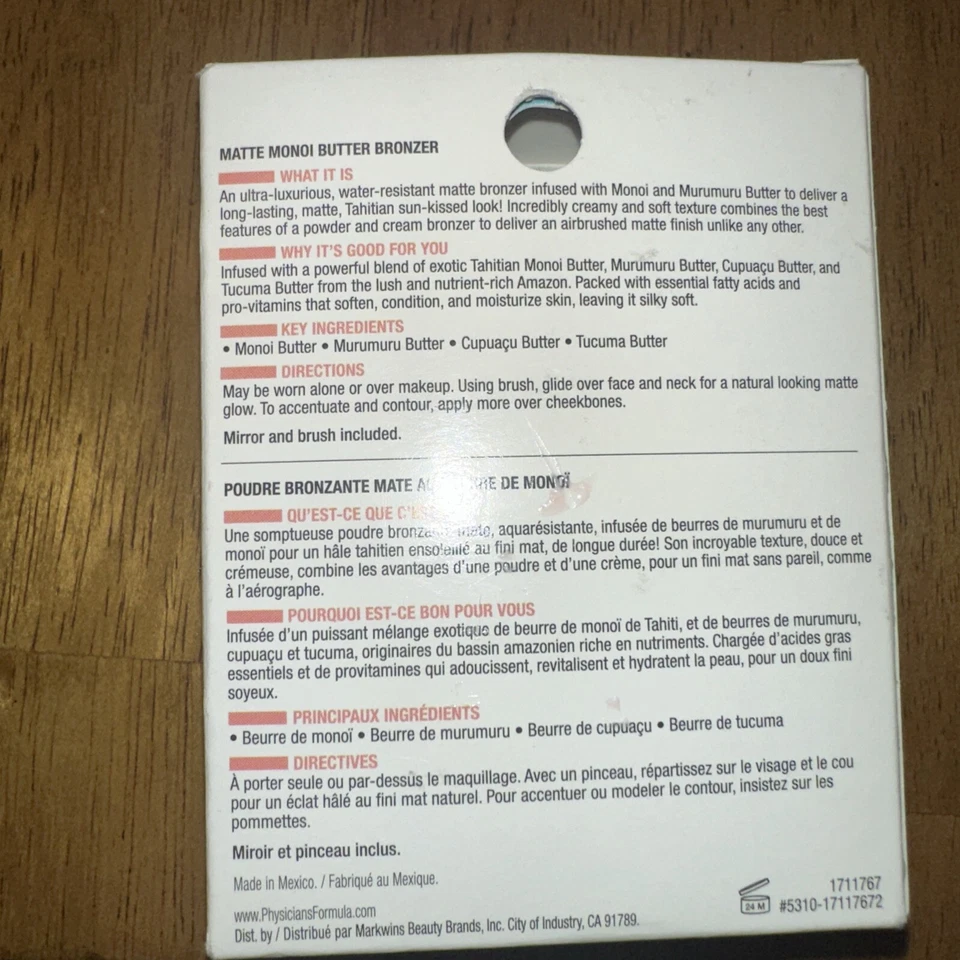 Physicians Formula Matte Monoi Butter Bronzer Powder 1711767 Matte Bronzer NEW - Image 2 of 2