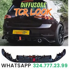 DIFFUSORE POSTERIORE CON LED per GOLF  7.5 dal 2017 "Upgrade TCR" Nero Lucido
