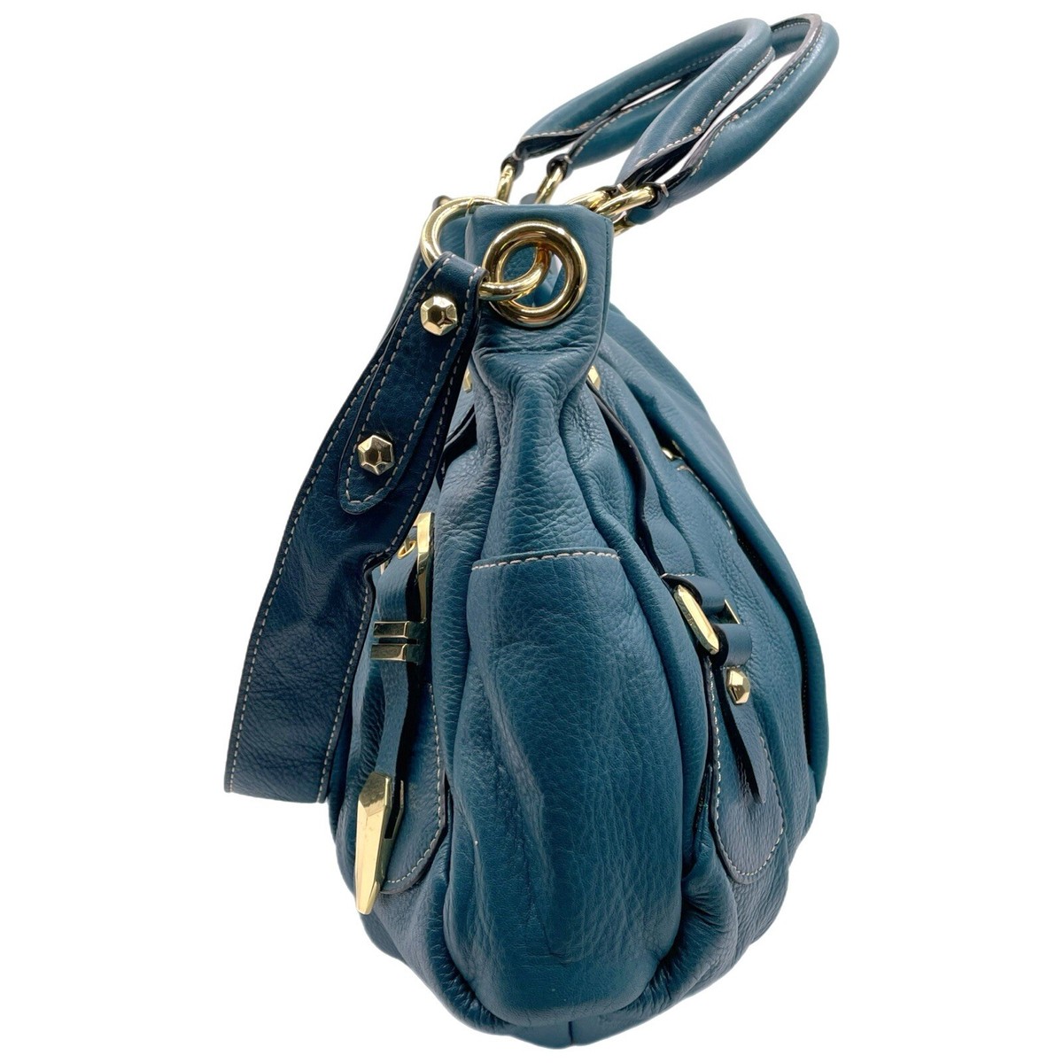 OR By Oryany Teal Boho Gold Studded Shoulder Satchel Handbag  display picture 3