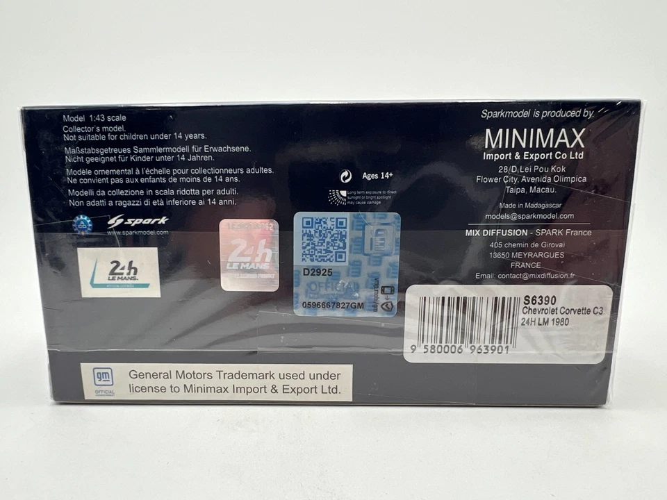 SPARK - 1/43 model - CHEVROLET CORVETTE C3 #88 24H LE MANS 1980 - S6390 - Image 4 of 4